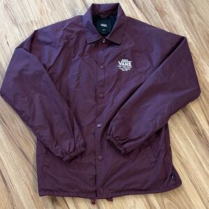Vintage Vans Men's Burgundy Windbreaker